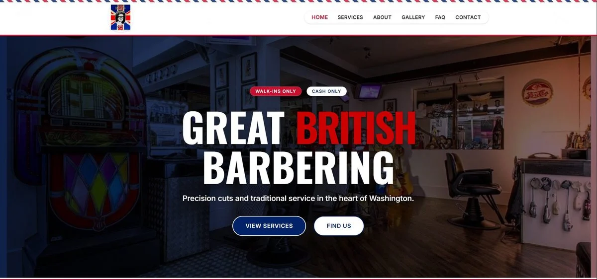 Fame Barbers website preview